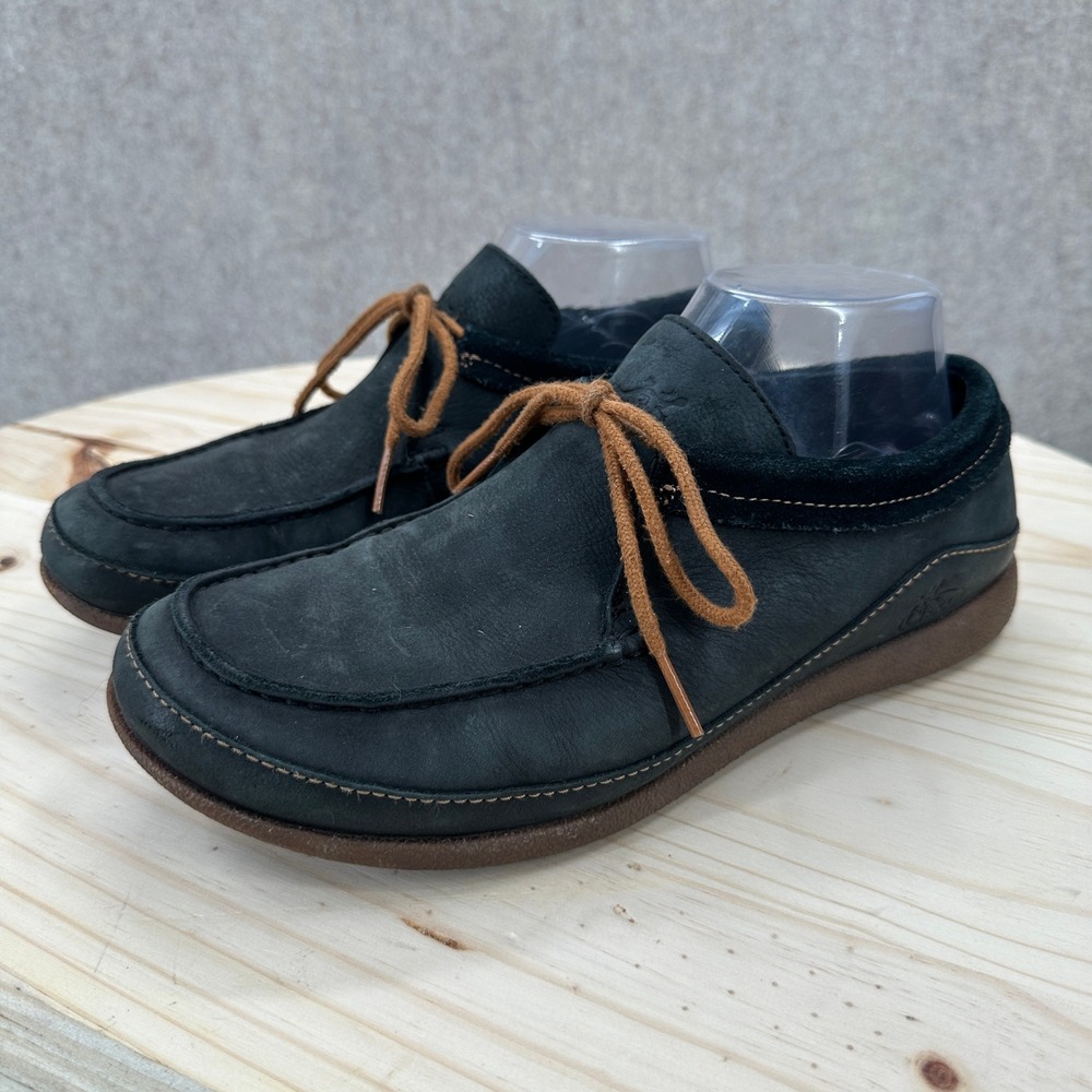 Chaco Pineland Moc Shoes Womens 9 Black Leather Lace Up Sneaker